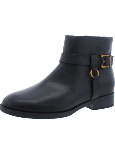 Vionic Rhiannon Womens Leather Ankle Booties In Black