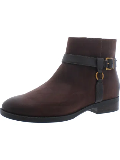 Vionic Rhiannon Womens Leather Ankle Booties In Brown