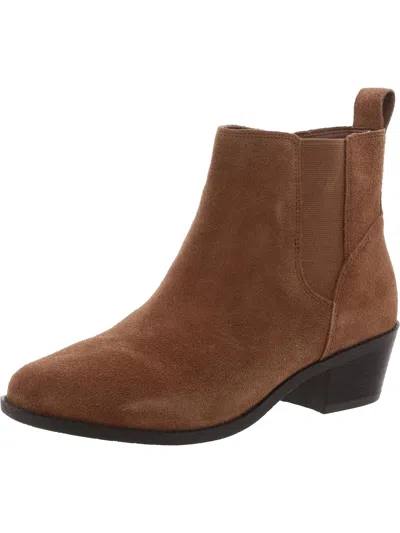 Vionic Roseland Womens Comfort Insole Almond Toe Ankle Boots In Brown