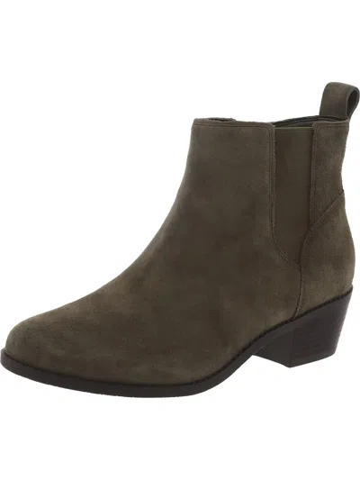 Vionic Roseland Womens Comfort Insole Almond Toe Ankle Boots In Green