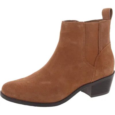 Vionic Roseland Womens Suede Ankle Chelsea Boots In Brown