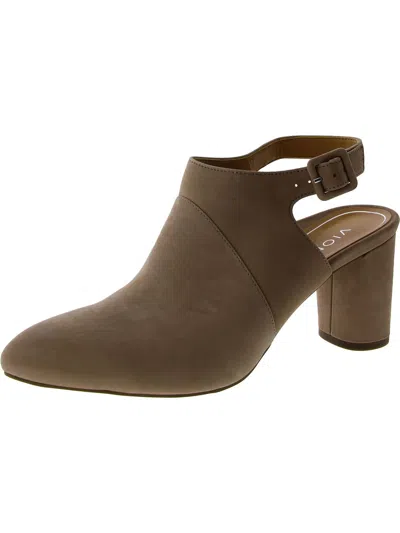 Vionic Roseville Womens Leather Pointed Toe Booties In Grey
