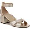Vionic Salinas Block Heel Sandal In Soft Gold