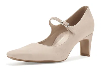 Vionic Samira Mary Jane Shoes Women's Dress Flat Shoes Lucid Beige Suede: 9 M In Gold