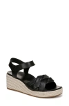 Vionic Saratoga Wedge Espadrille Sandal In Black