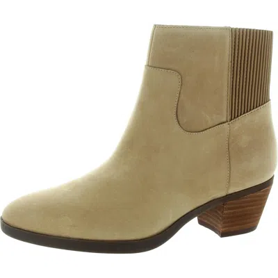 Vionic Shantelle Womens Stretch Nubuck Ankle Boots In Gold