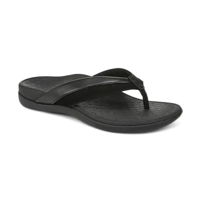 Vionic Shore Toe Post Sandals Women's Black Suede Thong Slide Ver669
