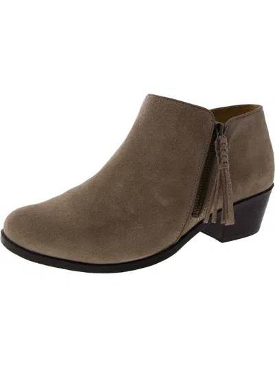 Vionic Shyanne Womens Suede Ankle Booties In Grey