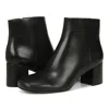 Vionic Womens Leather Block Heel Ankle Boots In Black