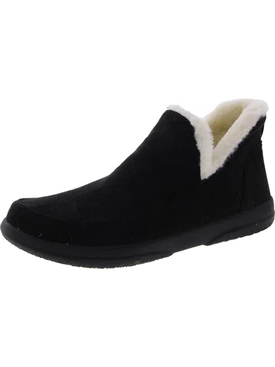 Vionic Sinclair Womens Faux Suede Slip On Ankle Boots In Black
