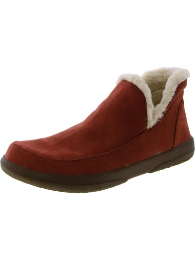 Vionic Sinclair Womens Faux Suede Slip On Ankle Boots In Multi