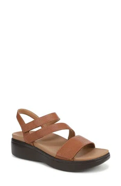 Vionic Sophia Strappy Platforn Wedge Sandal In Tan