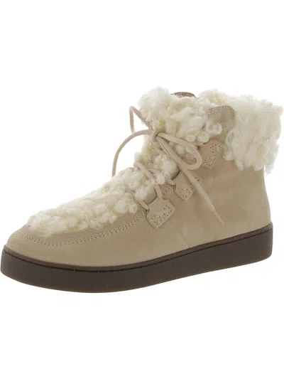 Vionic Splendid Oak Womens Suede Faux Fur Booties In White