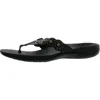 Vionic Starley Womens Leather Slip On Flip-flops In Black