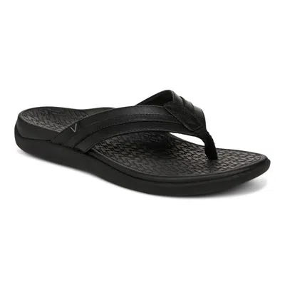Vionic Tide Ii Toe Post Sandal In Black