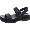 Vionic Torrance Womens Buckle Leather Slingback Sandals In Black