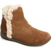 Vionic Unwind Leather Bootie In Brown