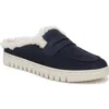Vionic Uptown Faux Shearling Mule In Blue
