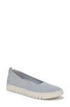 Vionic Uptown Knit Skimmer Flat In Blue Mist/silver