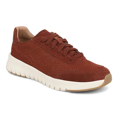 Vionic Uptown Sneaker In Baked Clay Snake Print Leather