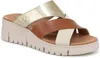 Vionic Uptown Sunset Wedge In Tan/gold