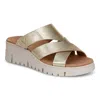 Vionic Uptown Sunset Wedge Sandal In Gold