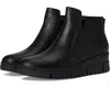 Vionic Uptown Sur Boots Woblack Leather Wedge Heel Ankle Bootie Zap588 In Black