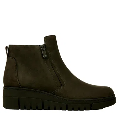 Vionic Uptown Sur Booties Dark Khaki / Green Nubuck J0718l4300 Women's