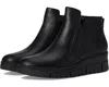 Vionic Uptown Sur Boots Woblack Leather Wedge Heel Ankle Bootie Zap588 In Black