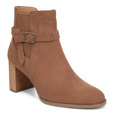 Vionic Vivette Short Block Heel Boot In Brown