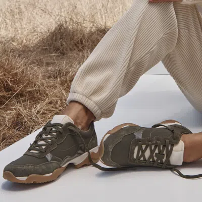 Vionic Walk Glide Trainer In Olive Moss Suede