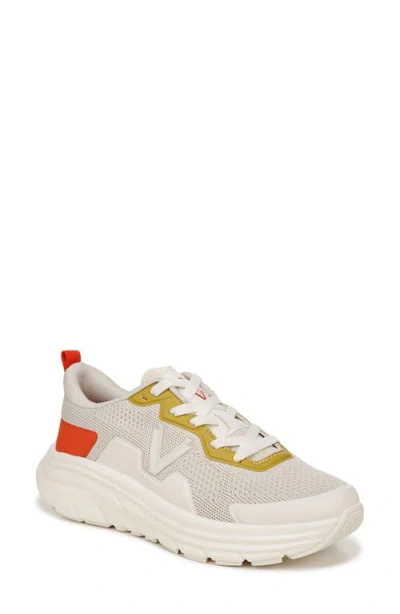 Vionic Walk Max Water Repellent Sneaker In Cream/tangerine Tango