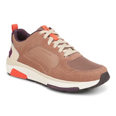 Vionic Walk Strider Weekender Sneaker In Mocha Mousse Mesh Brown Suede