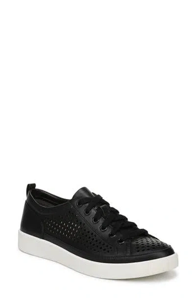 Vionic Winny Perf Sneaker In Black Leather