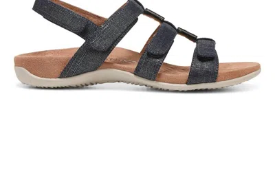 Vionic Women's Amber Sandal In Navy Linen In Blue
