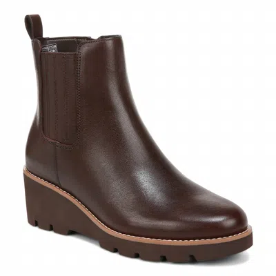 VIONIC WOMEN'S ARIA WEDGE ANKLE BOOT IN DARK BROWN