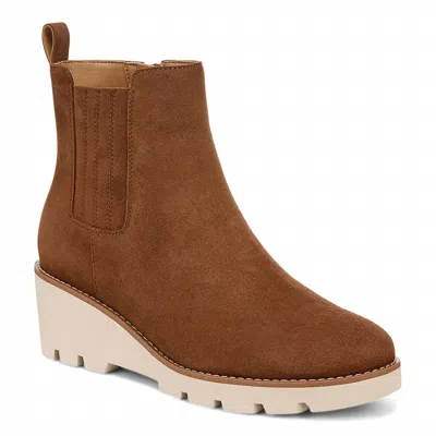 VIONIC WOMEN'S ARIA WEDGE ANKLE BOOT IN HAZELNUT