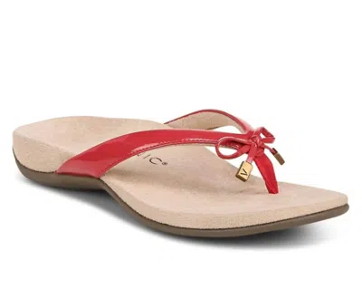 Vionic Women's Bella Sandal In Red Patent In Multi