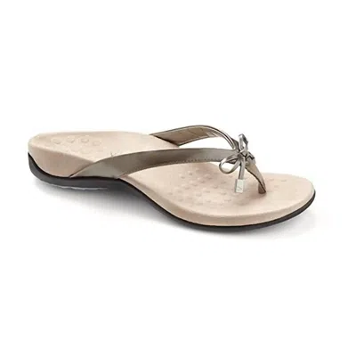 Vionic Women's Bella Toe Post Sandal In Pewter In Multi
