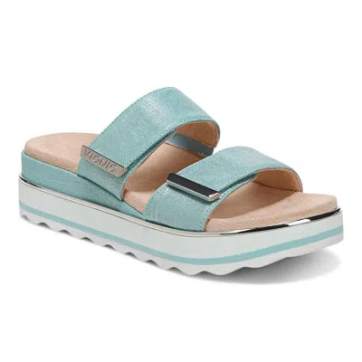 Vionic Women's Brandie Sandals In Aqua Linen In Multi