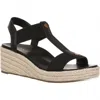 Vionic Wide Width Calera Espadrille Wedge Sandal In Animal Print