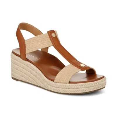 Vionic Women's Calera Wedge Sandal In Camel In Brown