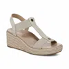 Vionic Calera Womens Leather Slingback Wedge Sandals In White