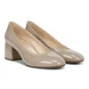 Vionic Carmel Womens Patent Leather Textured Block Heels In Grey