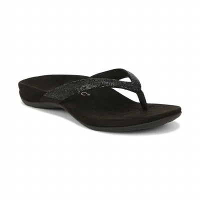 Vionic Women's Dillon Shine Sandal In 1001 - Black Rhinestones