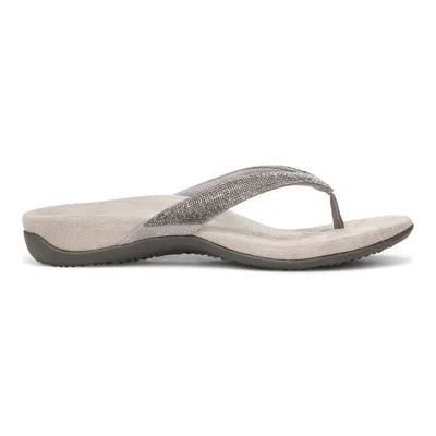 Vionic Wide Width Dillon Shine Sandal In Gray