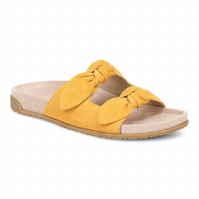 Vionic Women's Elara Slide Sandal In Amber Yellow In Multi