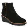 Vionic Hazal Womens Suede Wedge Booties In Black