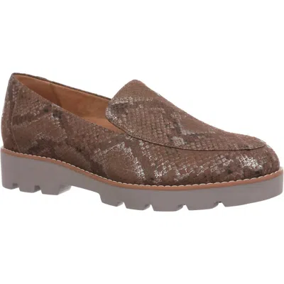 Vionic Women's Kensley Sandals In Brown Metallic Snake Leather In Animal Print