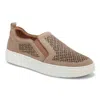 Vionic Kimmie Perforated Suede Slip-on Sneaker In Gold